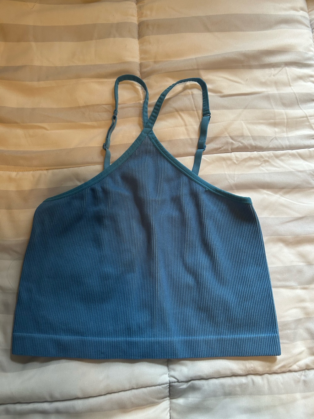 Light Blue Ribbed Cami Tank